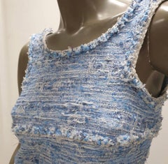 Chanel 15P Light Blue Fantasy Tweed Dress