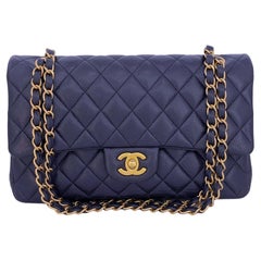 Chanel 16C Navy Blue Caviar Medium Classic Double Flap Bag GHW 66453