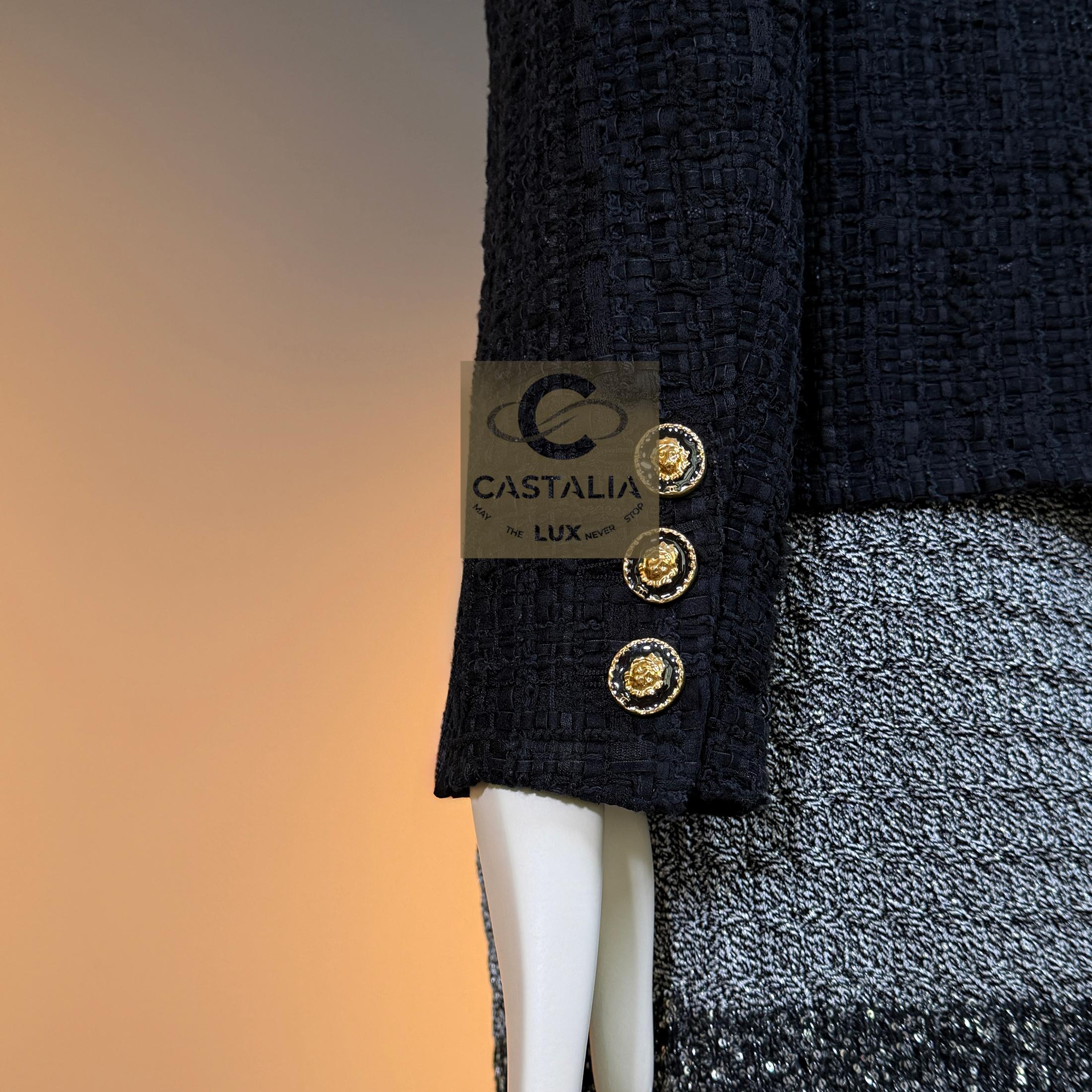 Chanel 16K$ Nuova 2021 Leggendaria Giacca in Tweed con Nastro Nero 36 FR in vendita 9