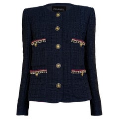 CHANEL 16K$ Nueva 2021 Legendaria Chaqueta de tweed con lazo negro 36 FR
