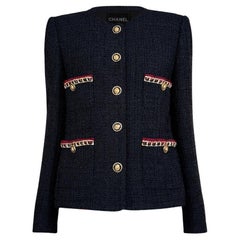 CHANEL 16K$ New 2021 Legendary Black Ribbon Tweed Jacket 36 FR