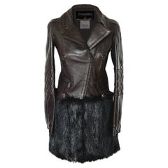 CHANEL 16K$ New Arctic Polar Odyssey Runway Leather Jacket 36 FR