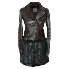 CHANEL 16K$ New Arctic Polar Odyssey Runway Leather Jacket 36 FR