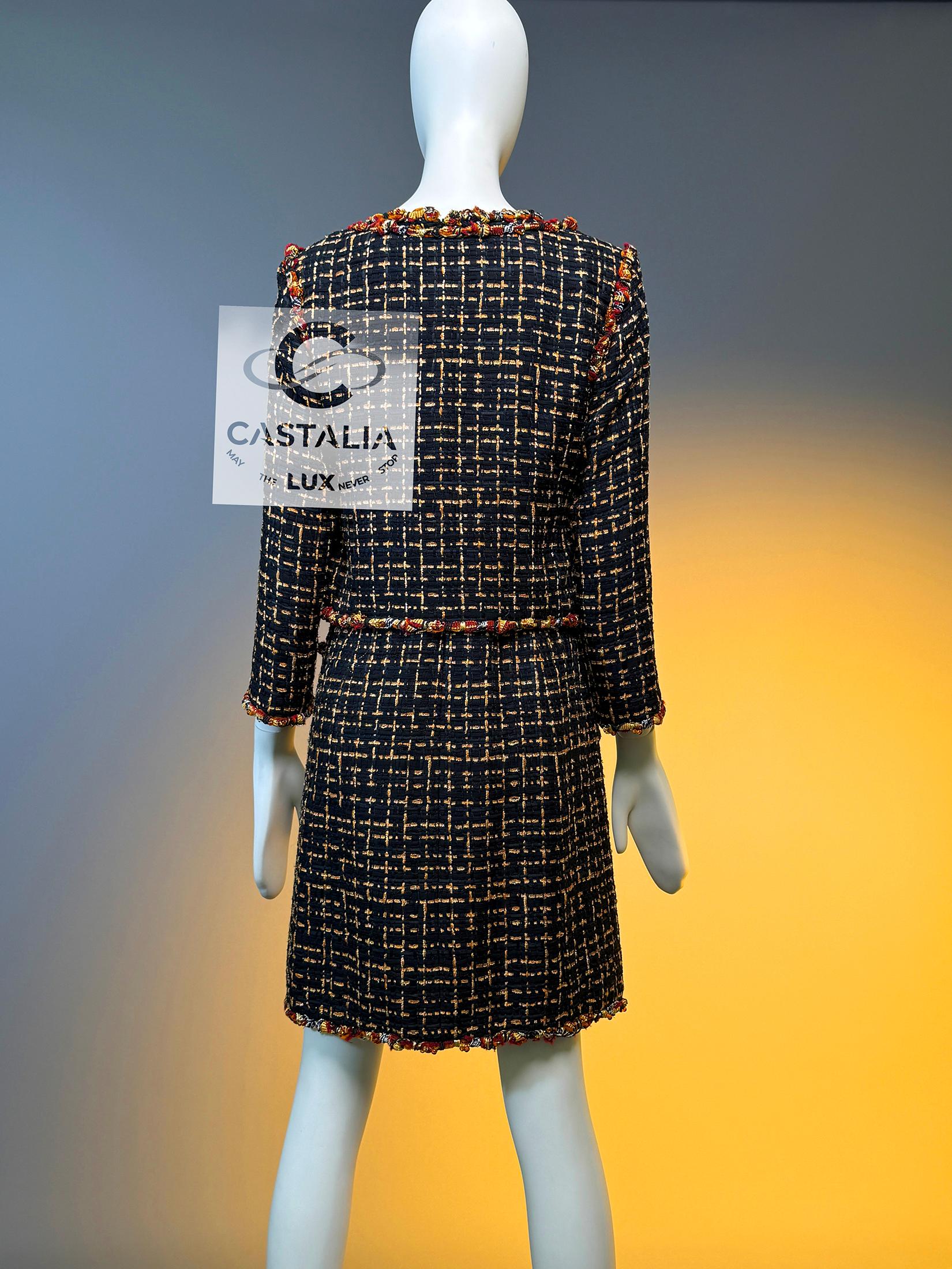 Chanel 16K$ New Paris / Saint-Tropez Ribbon Tweed Ensemble 36 FR For Sale 8