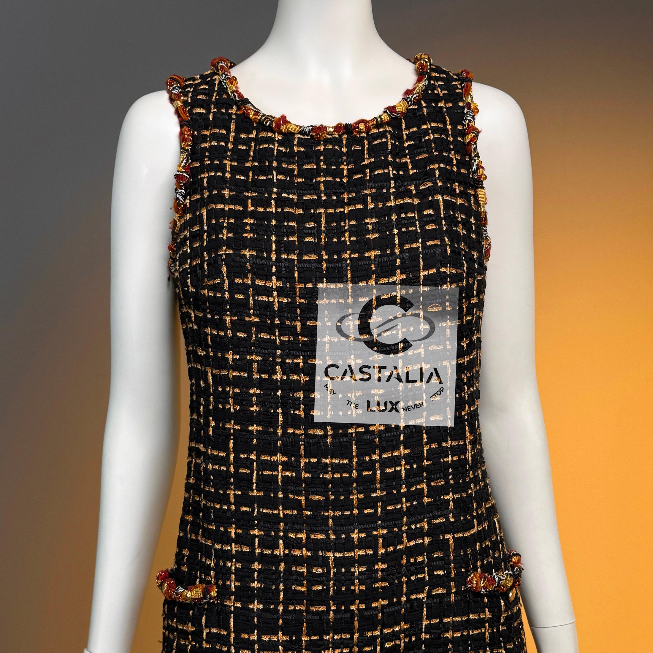 Chanel 16K$ New Paris / Saint-Tropez Ribbon Tweed Ensemble 36 FR For Sale 12