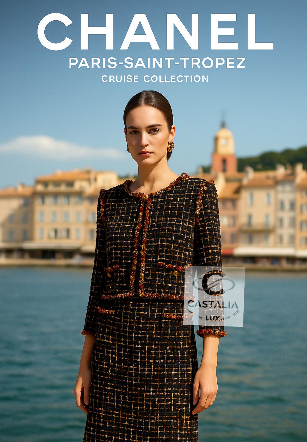 CHANEL Paris / SAINT-TROPEZ Cruise Collection
Ribbon Tweed Suit by Karl Lagerfeld

~ A collector’s reverie from a golden chapter of Chanel’s Cruise Legacy
Today’s boutique value over 18,000$

~ A sun-drenched whisper from the Riviera,
this Chanel