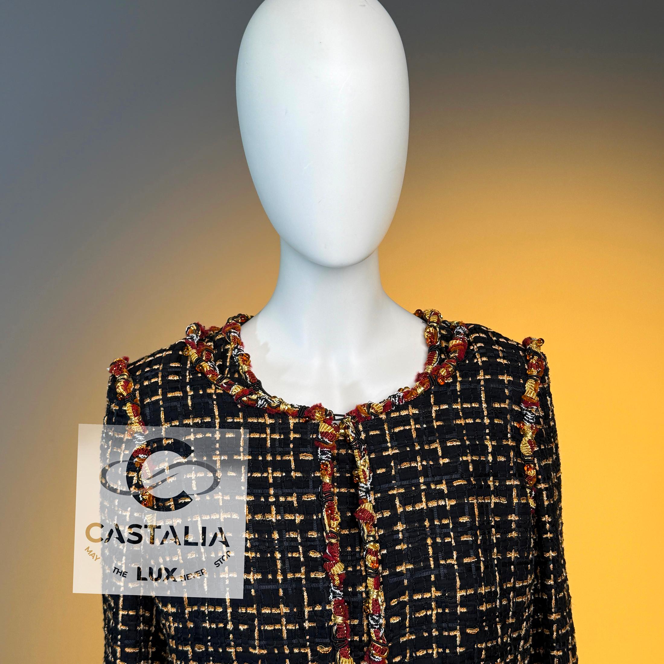 Chanel 16K$ New Paris / Saint-Tropez Ribbon Tweed Ensemble 36 FR For Sale 1