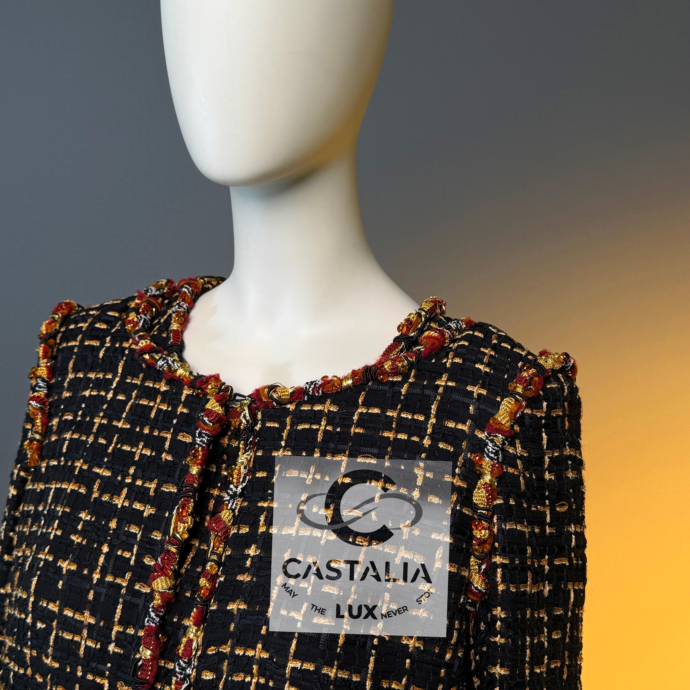 Chanel 16K$ New Paris / Saint-Tropez Ribbon Tweed Ensemble 36 FR For Sale 2