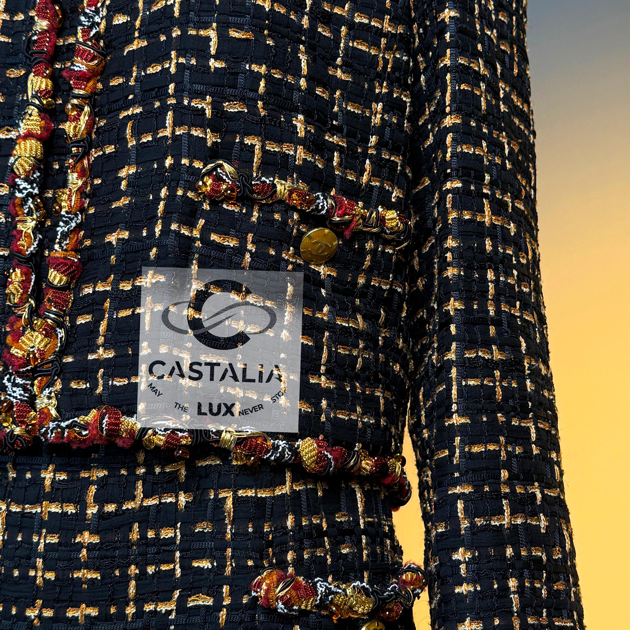 Chanel 16K$ New Paris / Saint-Tropez Ribbon Tweed Ensemble 36 FR For Sale 3