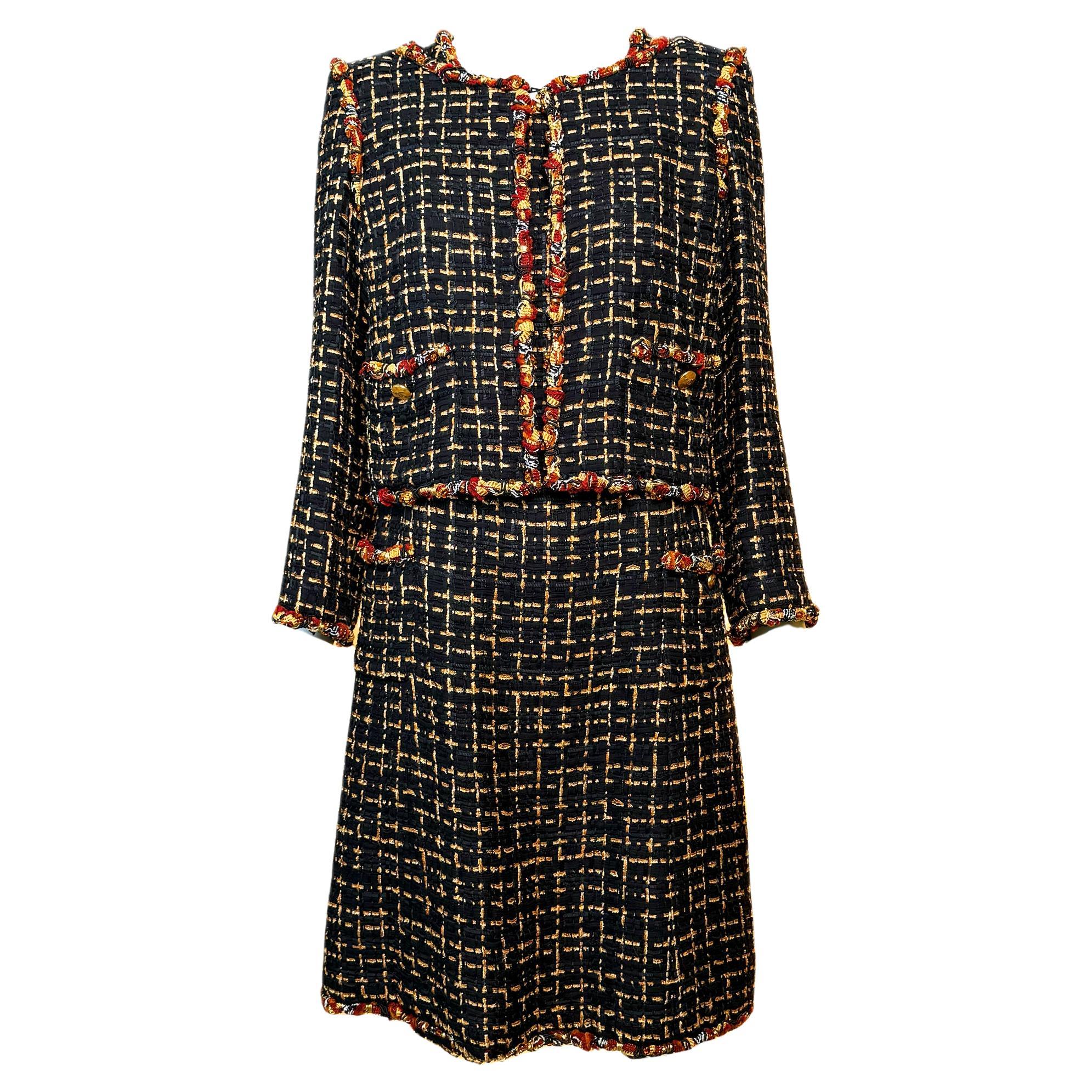 Chanel 16K$ New Paris / Saint-Tropez Ribbon Tweed Ensemble 36 FR For Sale