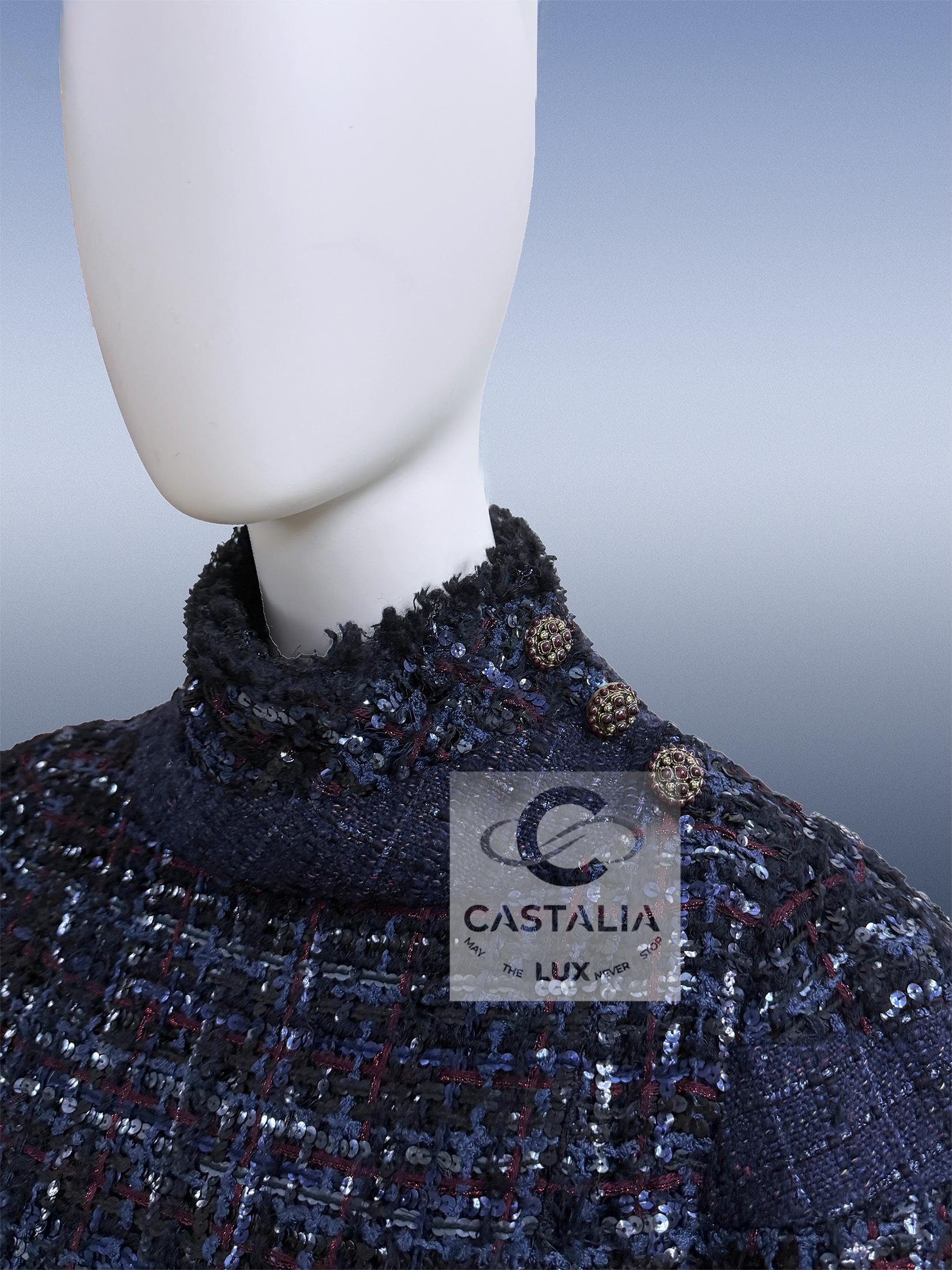 CHANEL 16K$ Paris / Edinburgh Museum Level Robe en tweed 36 FR en vente 6