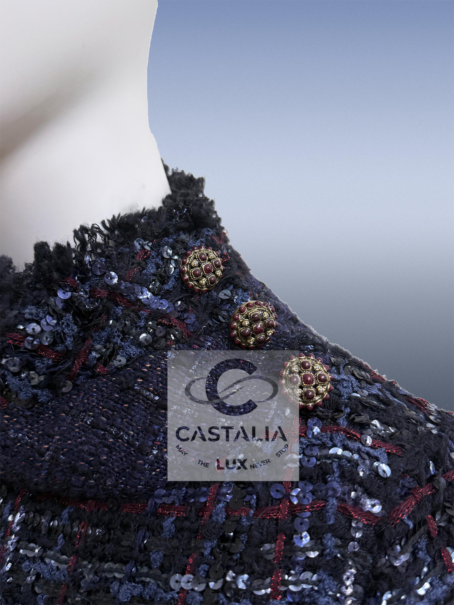 CHANEL 16K$ Paris / Edinburgh Museum Level Robe en tweed 36 FR en vente 7