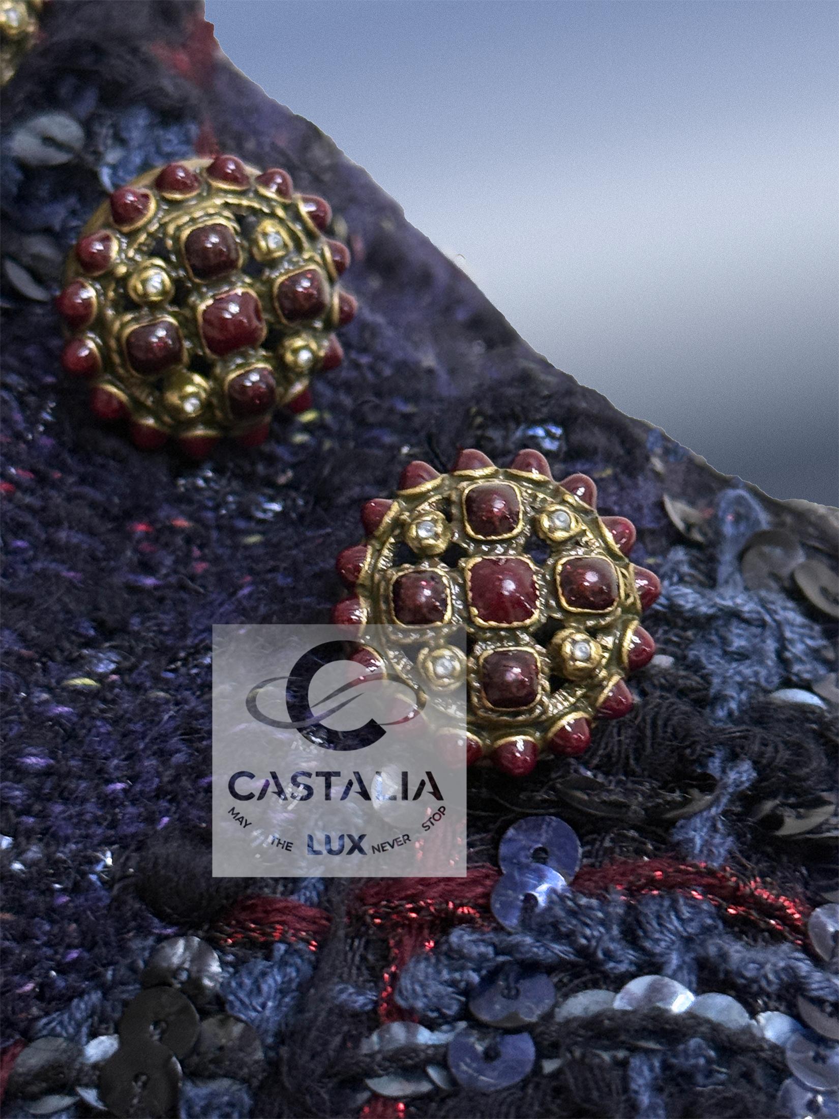 CHANEL 16K$ Paris / Edinburgh Museum Level Robe en tweed 36 FR en vente 8