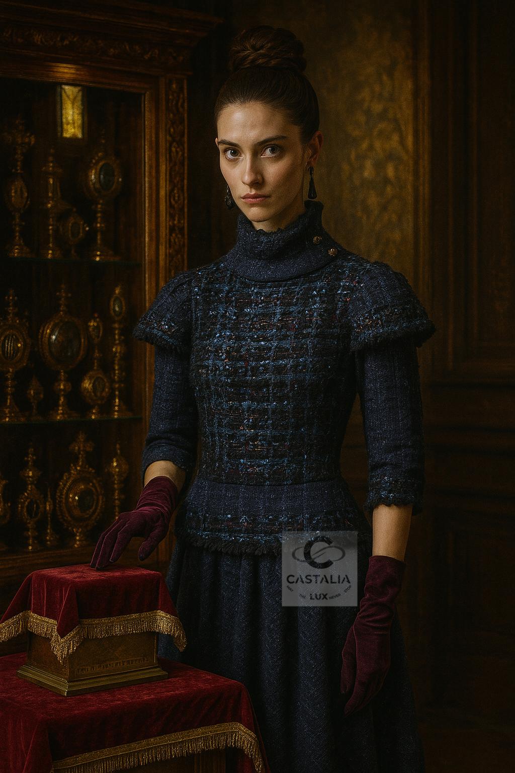 CHANEL París / Edimburgo 2013 Alta Costura Vestido de tweed
u2028Una Reliquia de Maestría de la Casa - Artefacto de Nivel Museístico 

~Valor estimado de la boutique: más de 16.000 $.u2028
Certificado CastaliaLux: Un texto sagrado en tweed, escrito