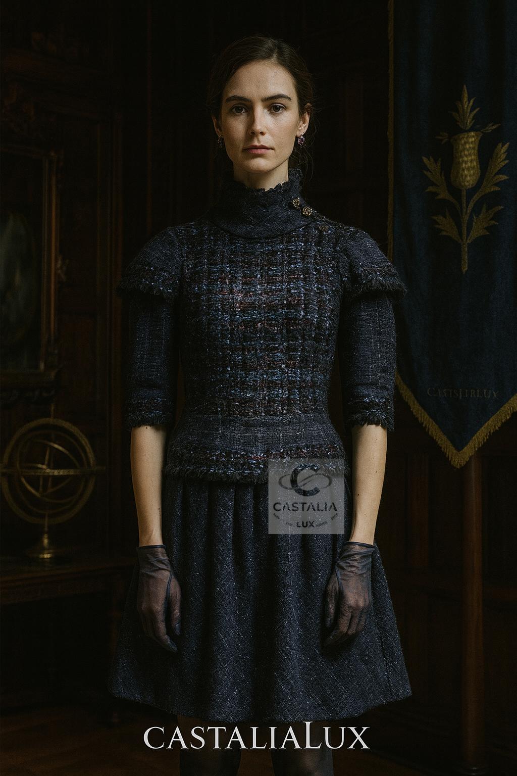 CHANEL 16K$ Paris / Edinburgh Museum Level Tweed Dress 36 FR Unisexe en vente