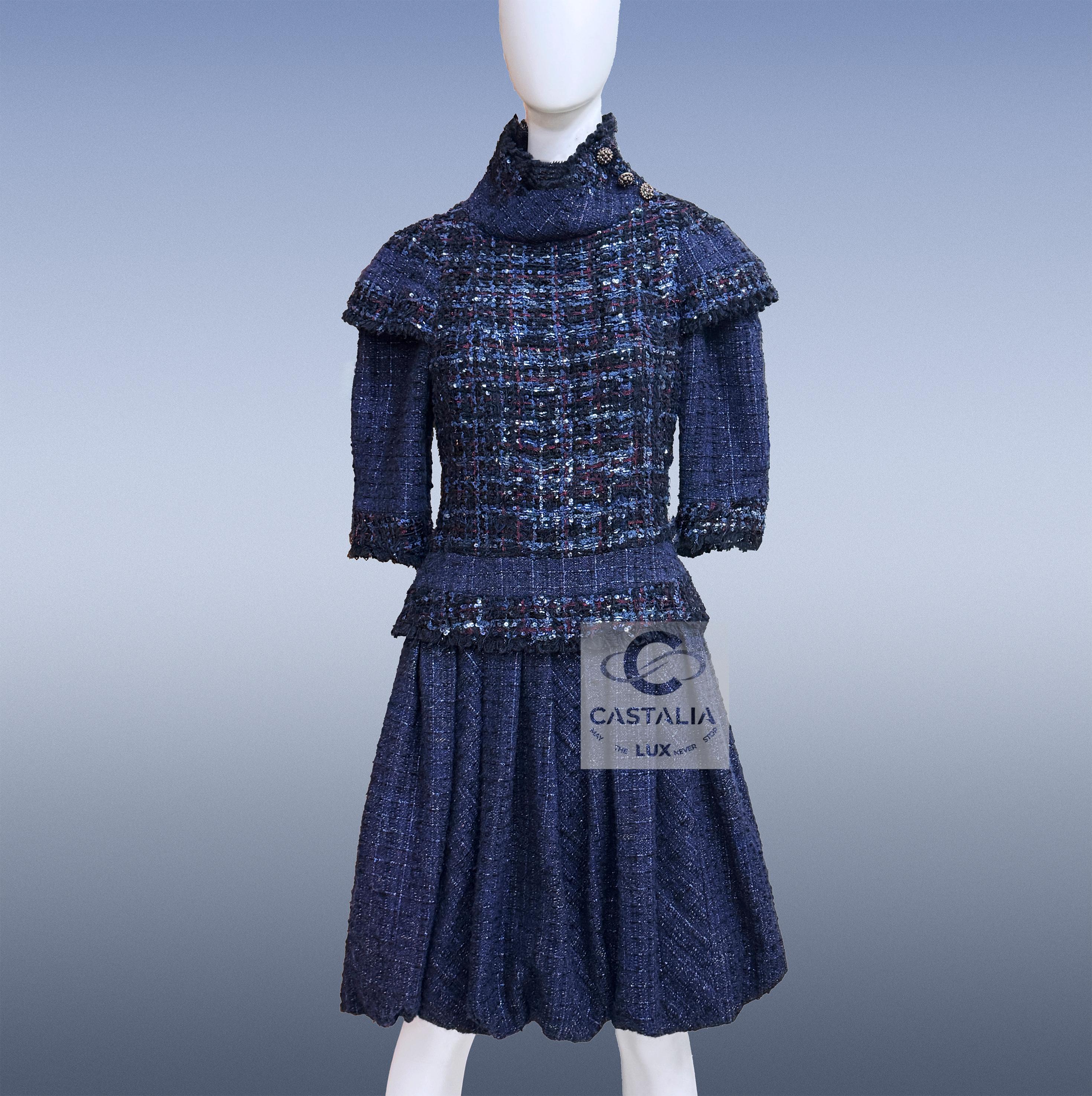 CHANEL 16K$ Paris / Edinburgh Museum Level Robe en tweed 36 FR en vente 2
