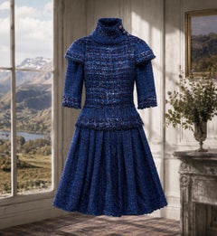 CHANEL 16K$ Paris / Edinburgh Museum Level Tweed Dress 36 FR