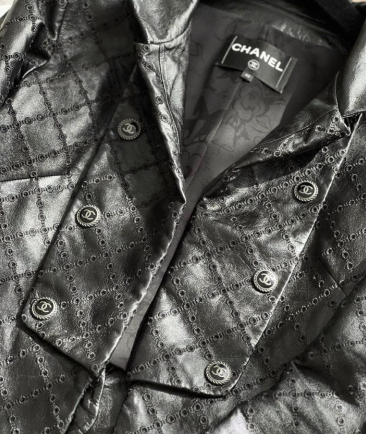 Chanel 16K$ Quilted 2022 Black Leather Jacket 3