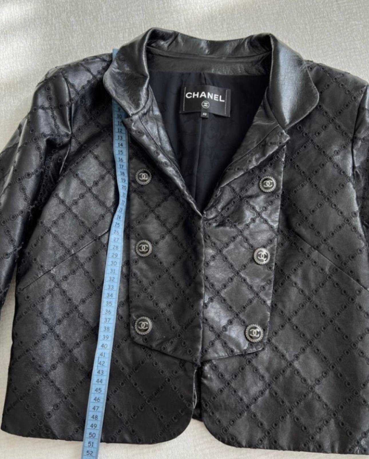 Chanel 16K$ Quilted 2022 Black Leather Jacket 4