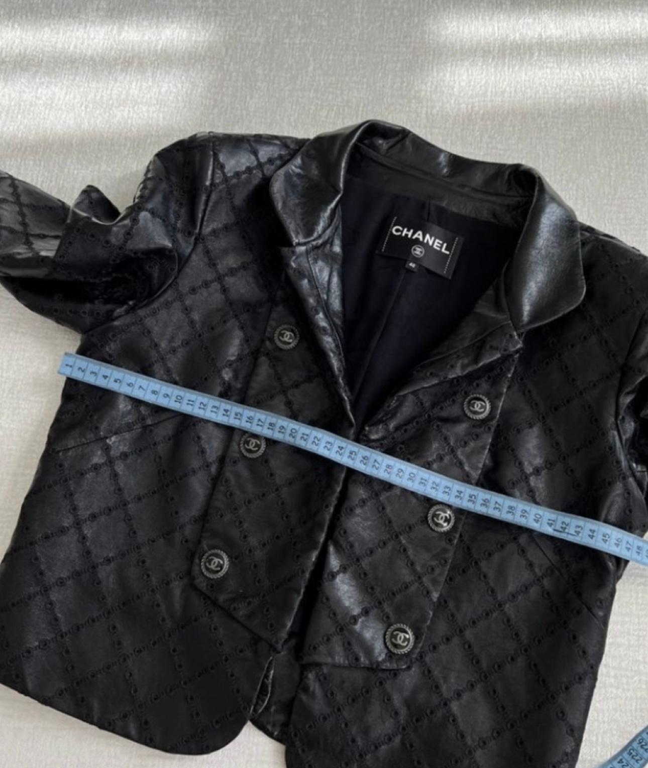 Chanel 16K$ Quilted 2022 Black Leather Jacket 5
