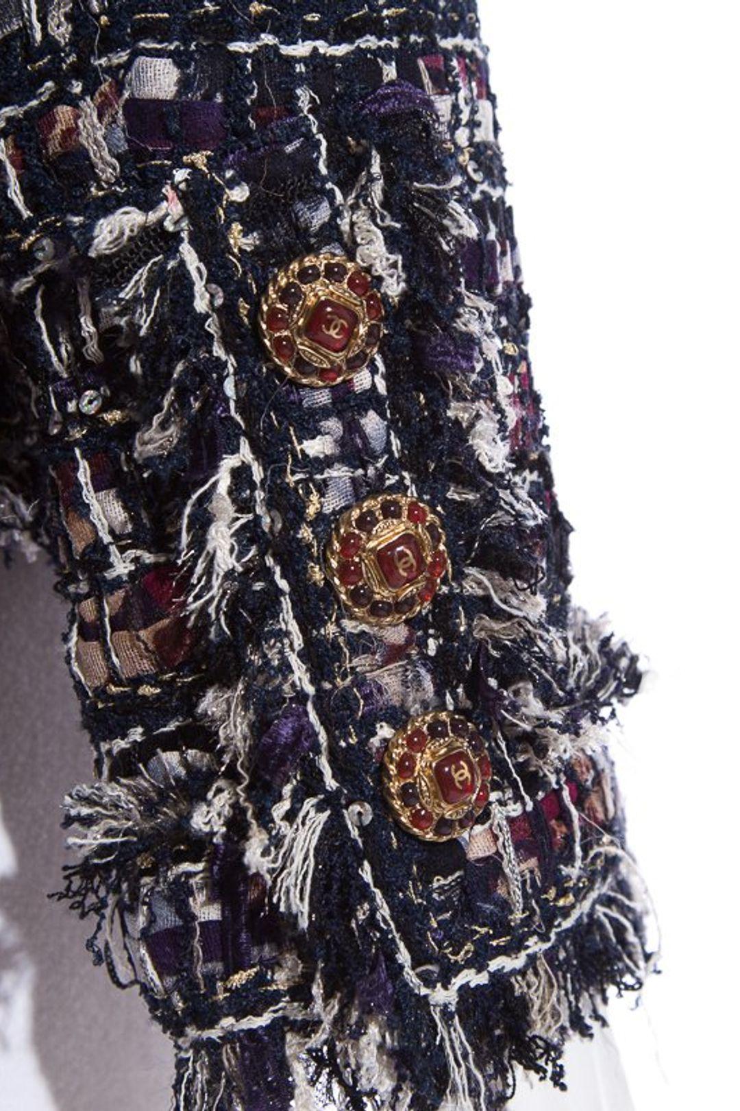 Chanel 16K$ Ribbon Tweed Jacket with CC Jewel Buttons In Excellent Condition In Dubai, AE