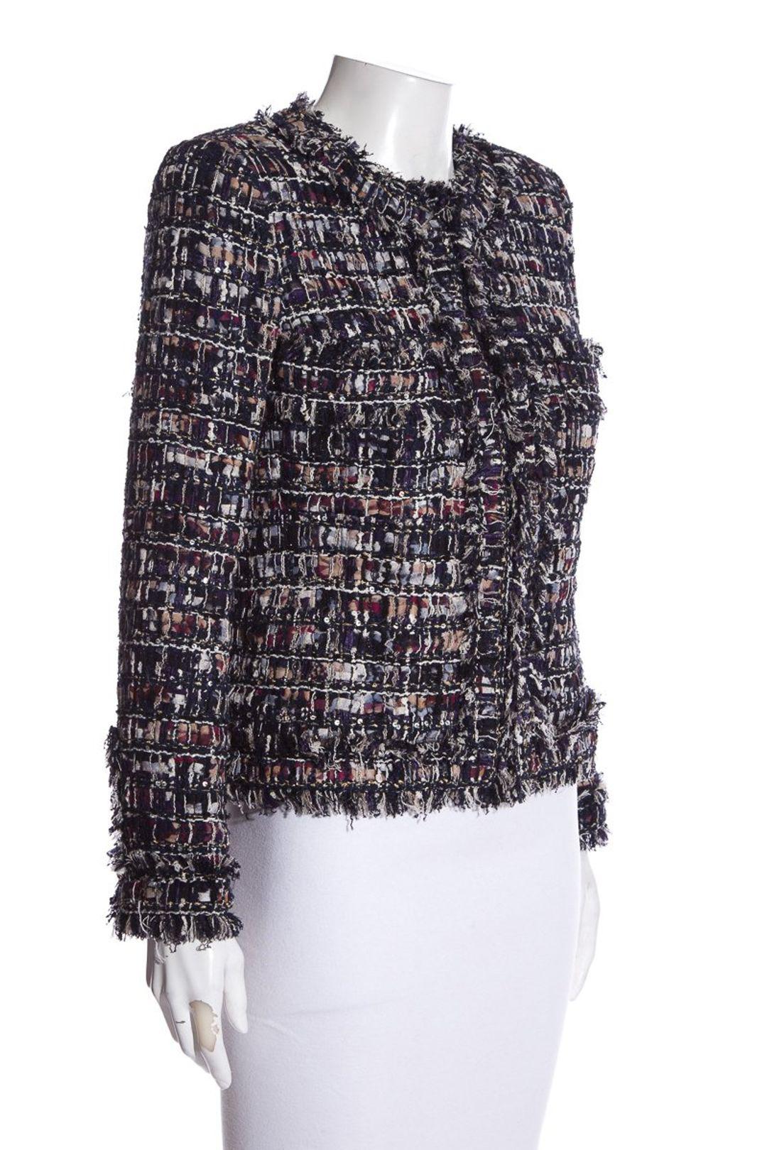 Chanel 16K$ Ribbon Tweed Jacket with CC Jewel Buttons 1