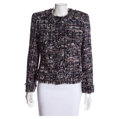 Chanel 16K$ Ribbon Tweed Jacket with CC Jewel Buttons