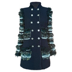 CHANEL 16K$ Runway Fall 2011 Jewel Embellished Black Tweed Jacket 40 FR