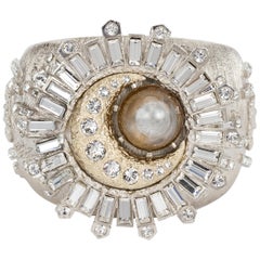 Chanel 17 Runway Silver Rhinestone Cuff