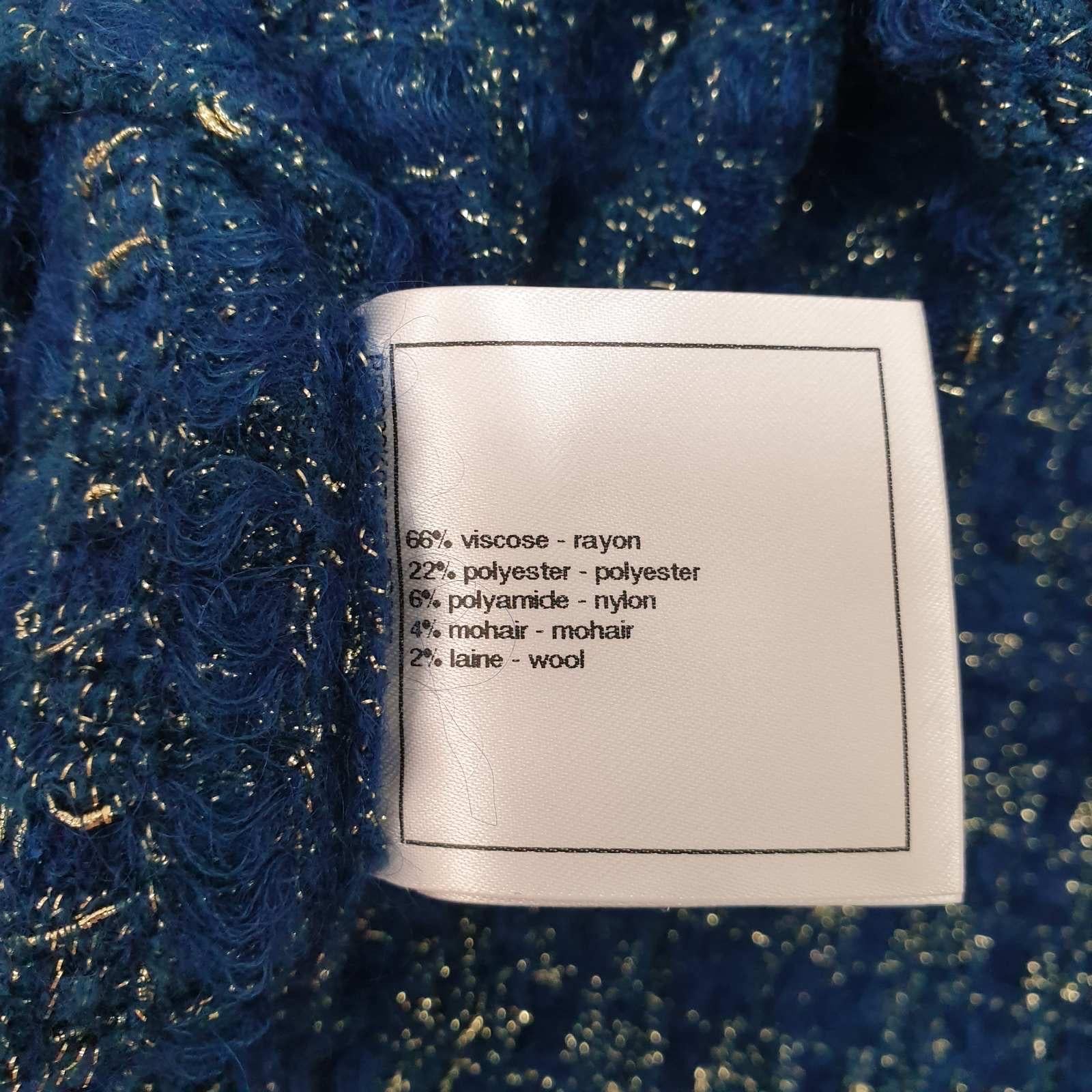 Women's Chanel 17A Blue Polyester  Rayon Knit Dress  