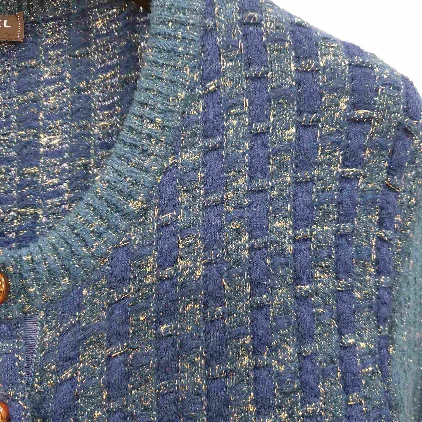 Chanel 17A Blue Polyester  Rayon Knit Dress   1