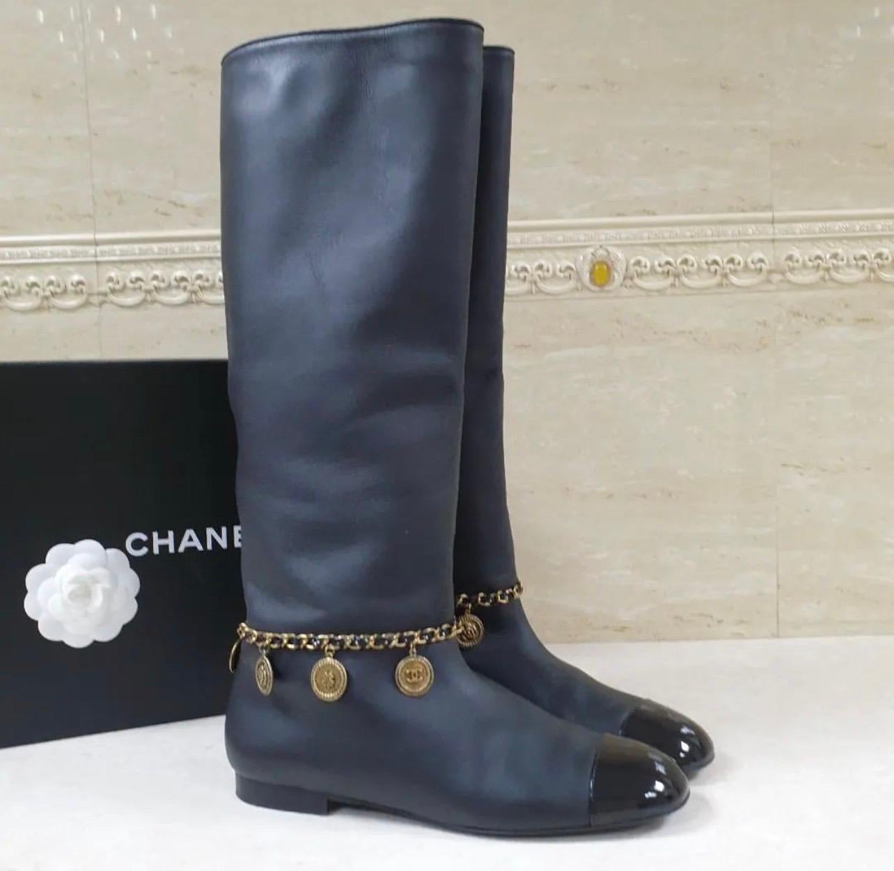chanel high boots