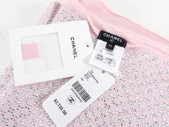 Chanel 17A Pink and Silver Strass Long Angora Scarf