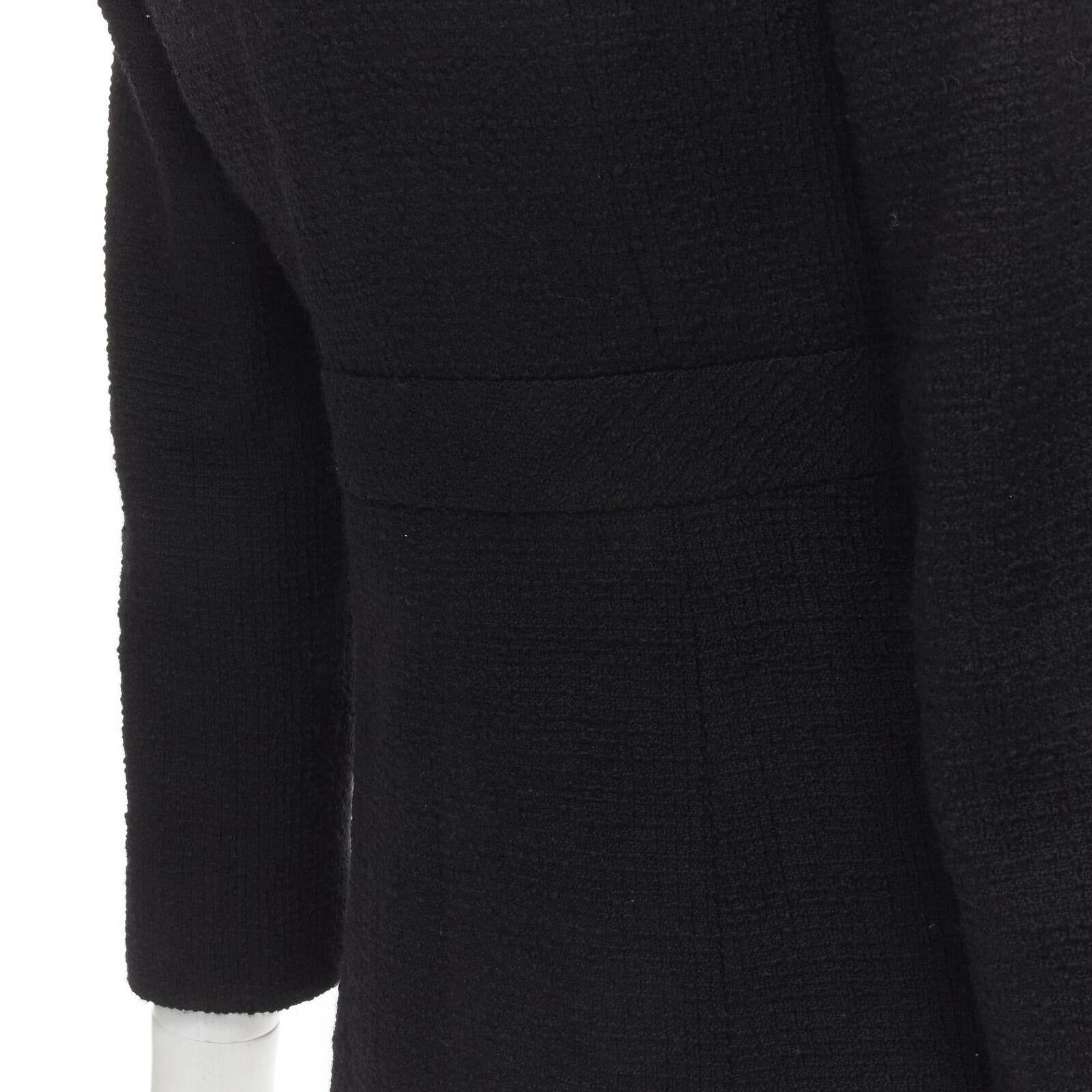 CHANEL 17C Paris Cuba lattice tweed Coco satin collar little black jacket FR36 S For Sale 7