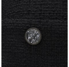 CHANEL 17C Paris Cuba lattice tweed Coco satin collar little black jacket FR36 S