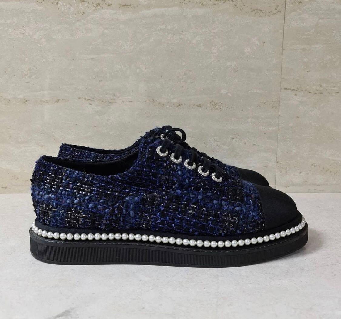 chanel tweed trainers