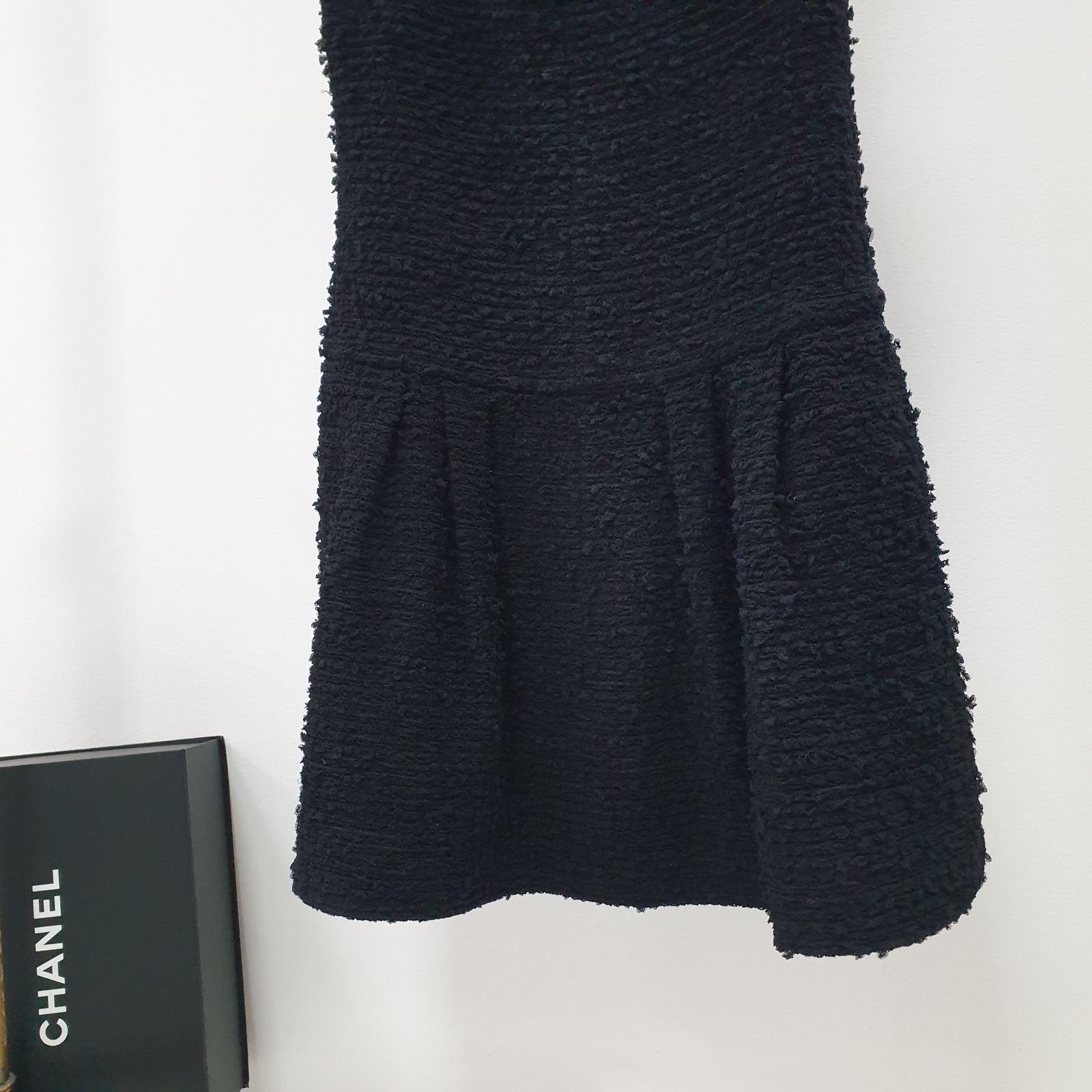 Chanel 17P CC  Black Fantasy Tweed Dress  For Sale 1