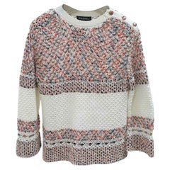 Chanel 17P CC Logo Buttons Multicolor Pullover Sweater Top