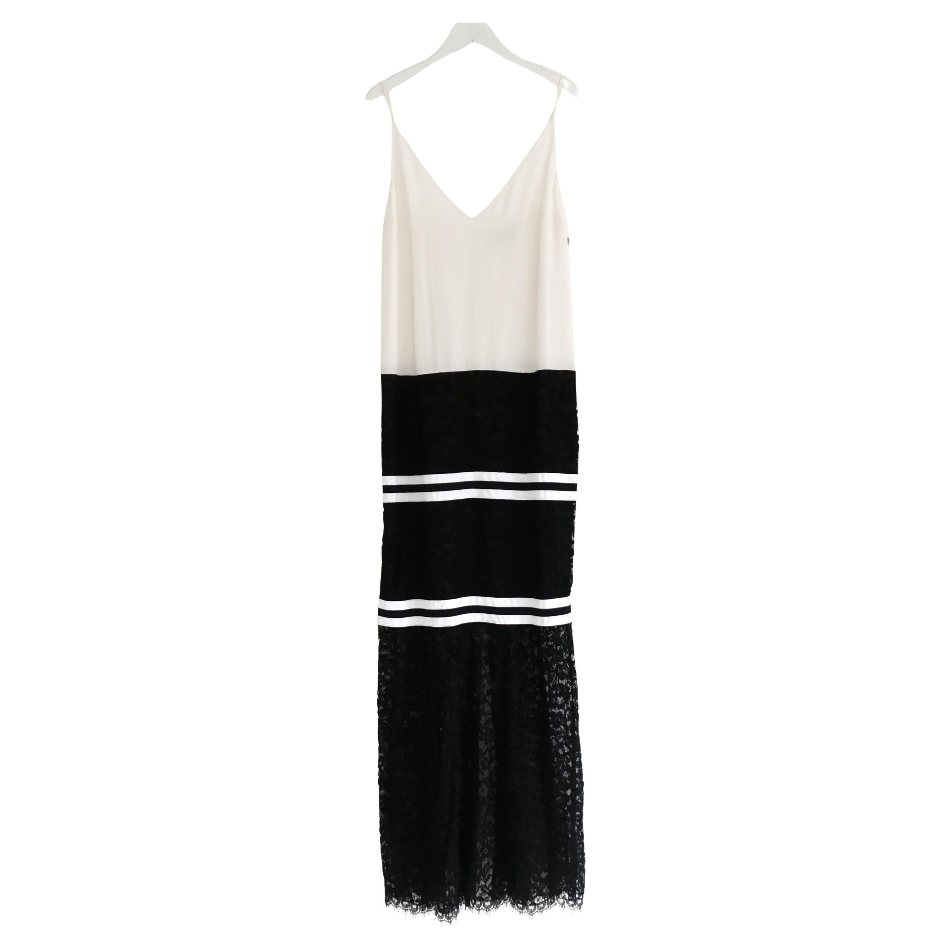 Chanel 17P Resort 2017 'Cuba' Silk & Lace Maxi Slip Dress