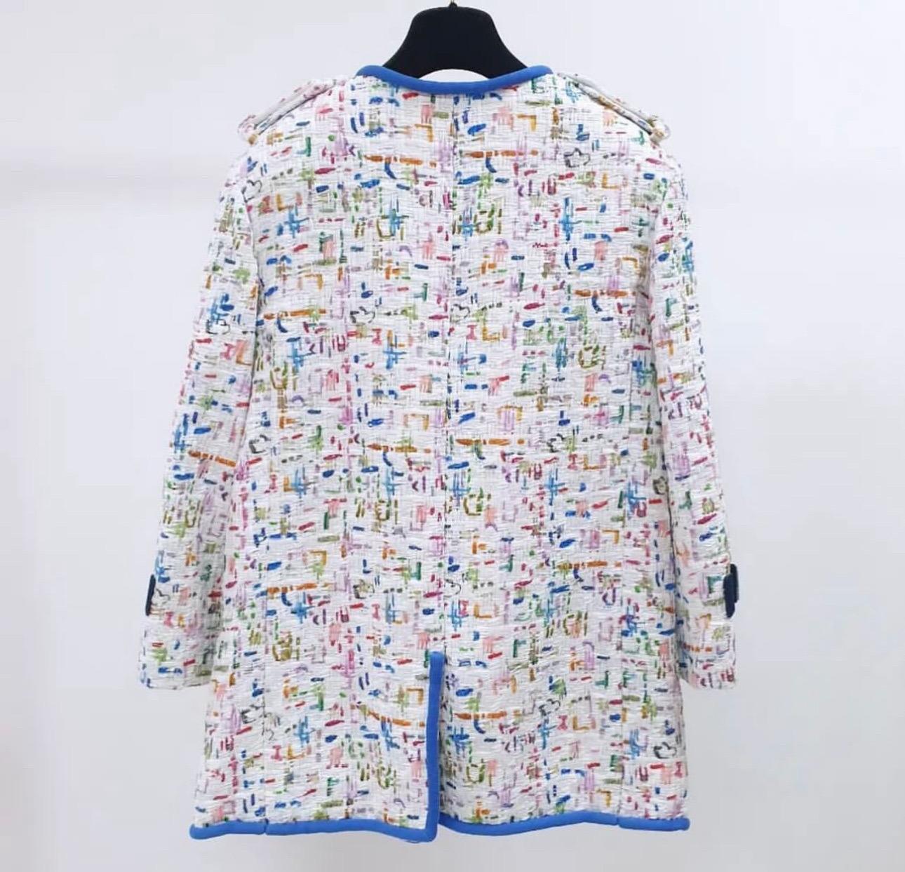 Chanel 17P Tweed Multicolor Blazer Jacket For Sale 1