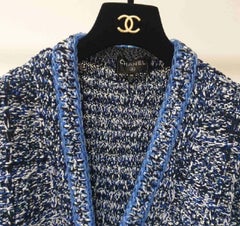 CHANEL 17S Runway Blue Knit Cardigan