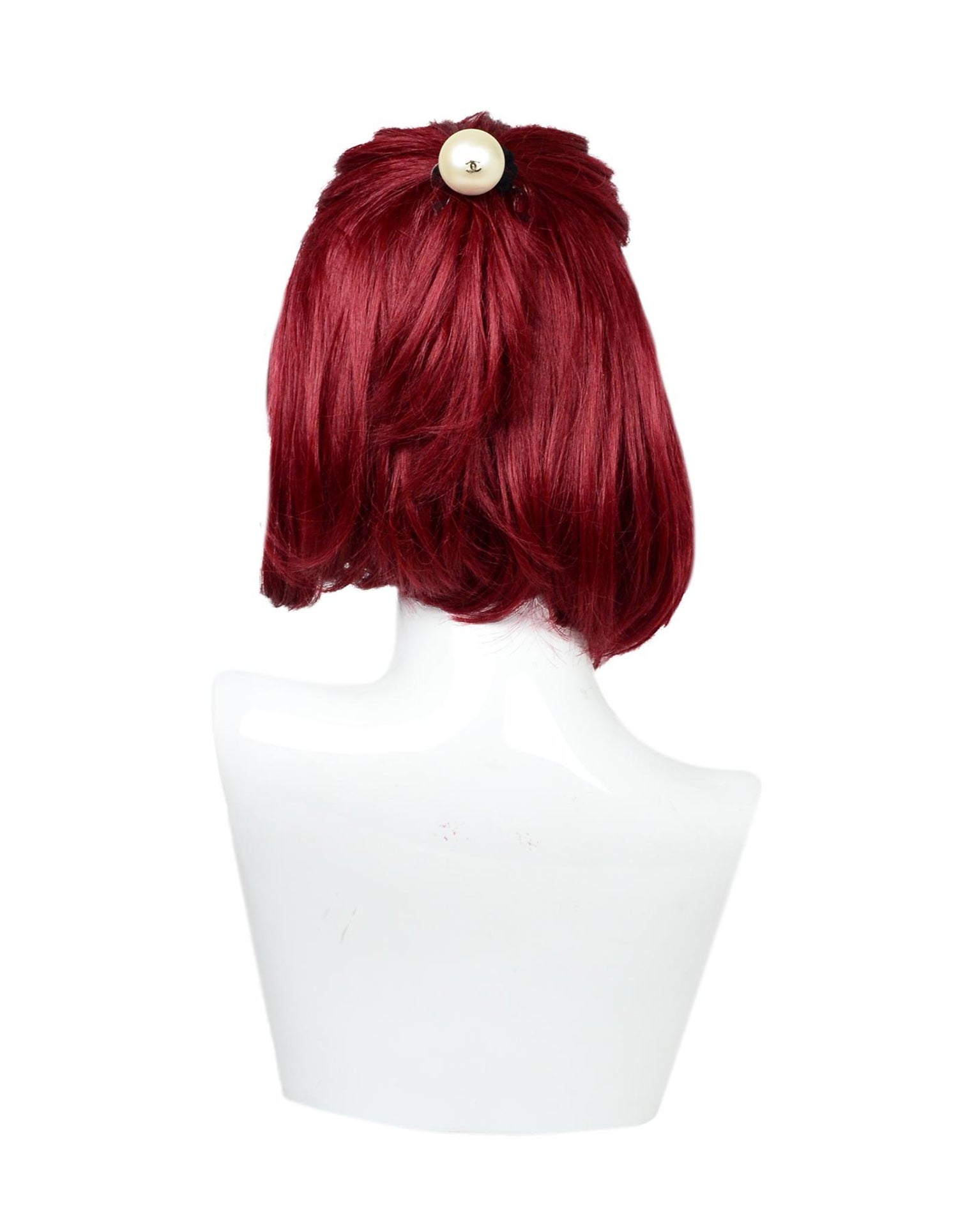 Chanel 18 Black Hair Tie Scrunchie W Pearl And Goldtone Cc For