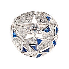 Chanel 18 Karat Gold, Sapphire and Diamond “Muse” Ring, Café Society Collection