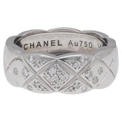 Chanel Bague Coco Crush en or blanc 18 carats avec diamants