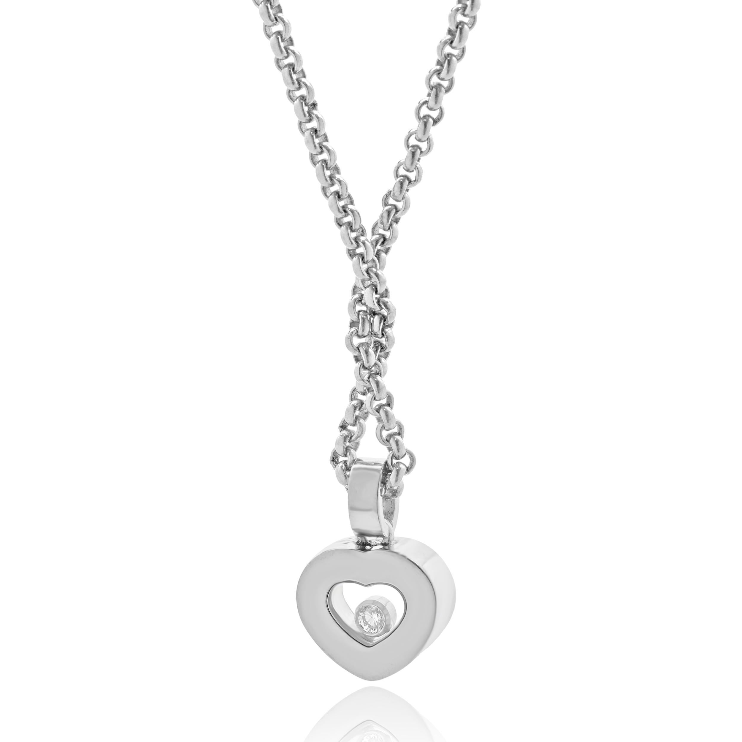 Designer: Chanel 
Material: 18K white gold
Diamond: round brilliant cut = 0.05ct
Color: G
Clarity: VS2
Dimensions: necklace measures 16.5-inches
Weight: 12.55 grams
