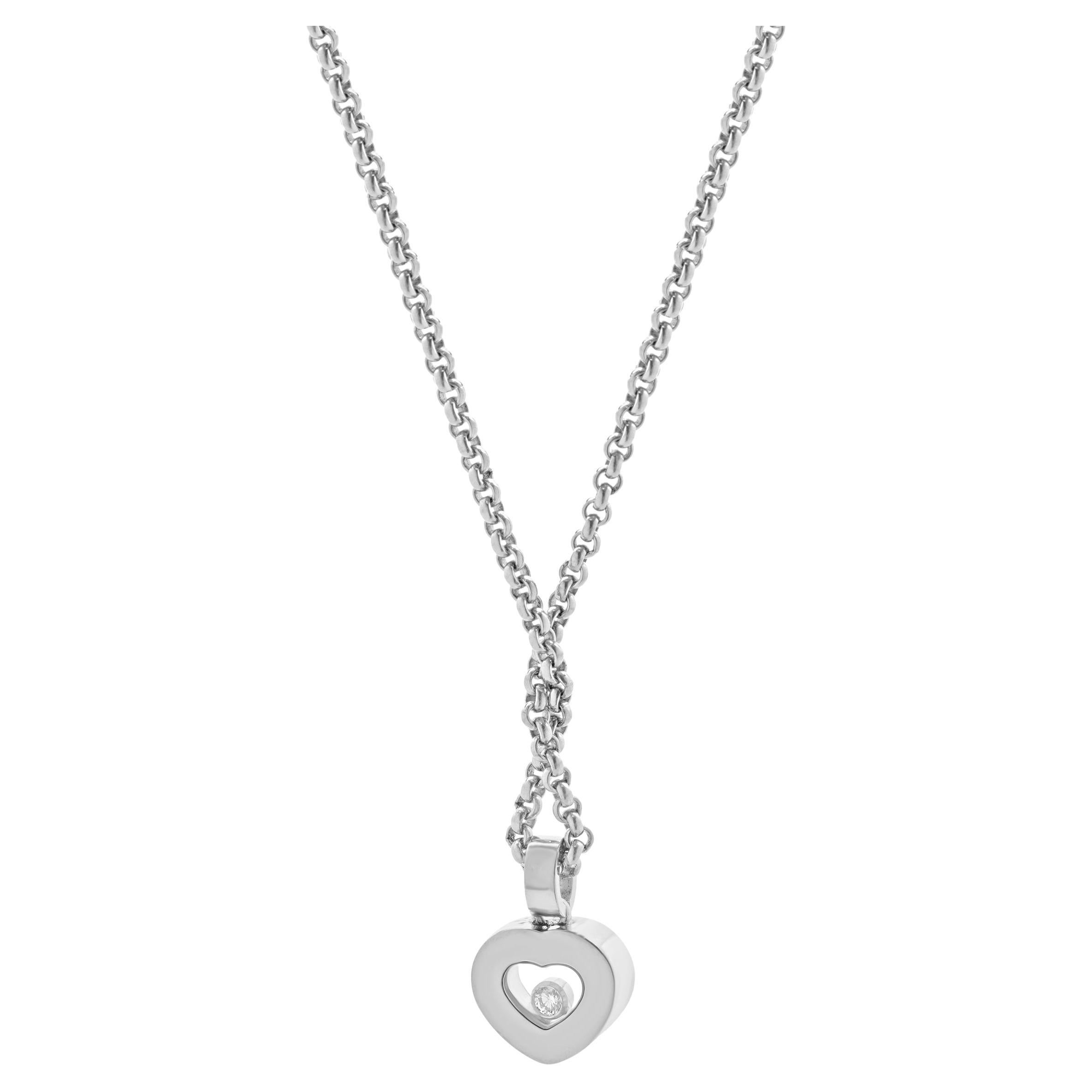 Chanel 18 Karat White Gold Happy Diamond Heart Necklace