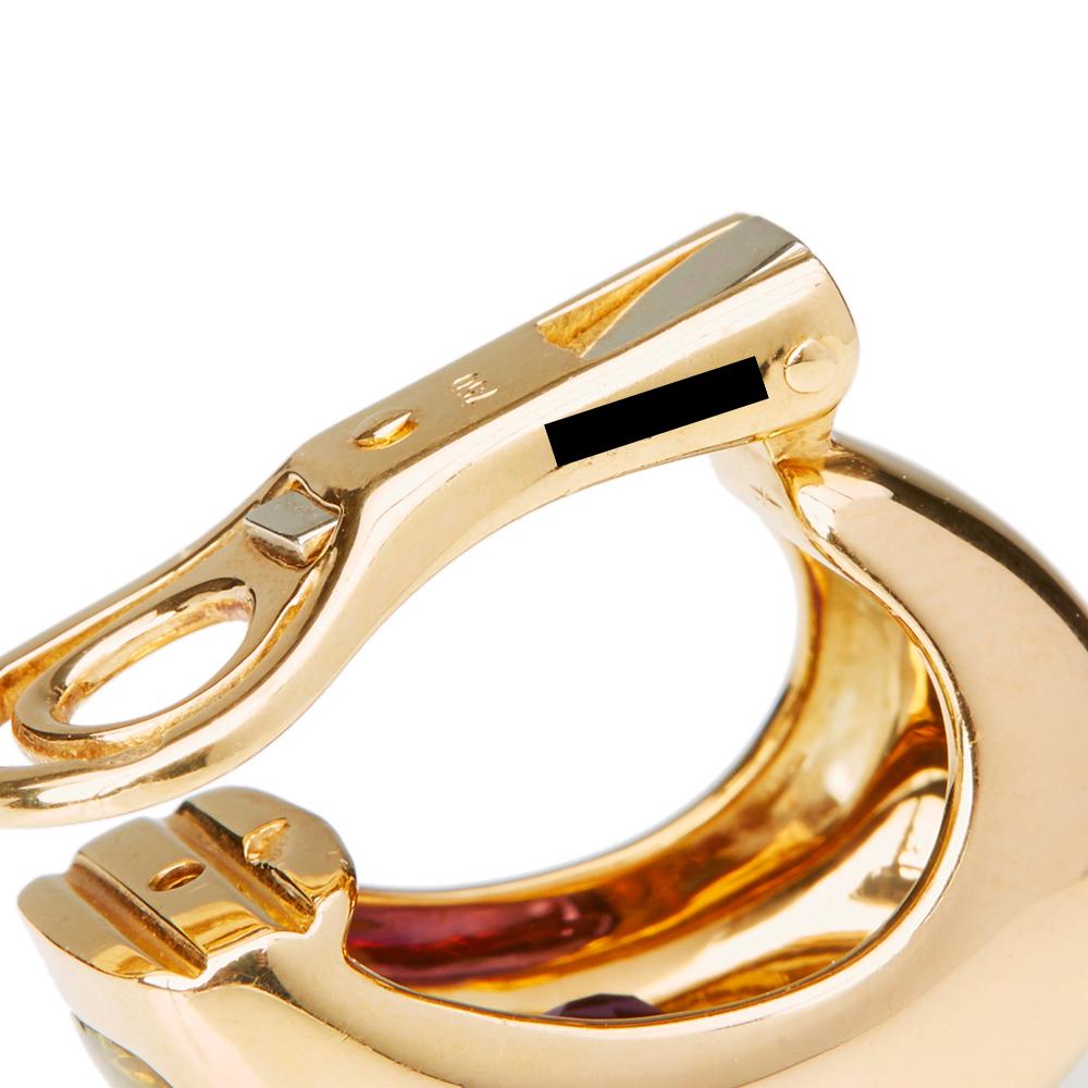 Chanel 18 Karat Yellow Gold Amethyst Peridot Clip-On Baroque Earrings  2