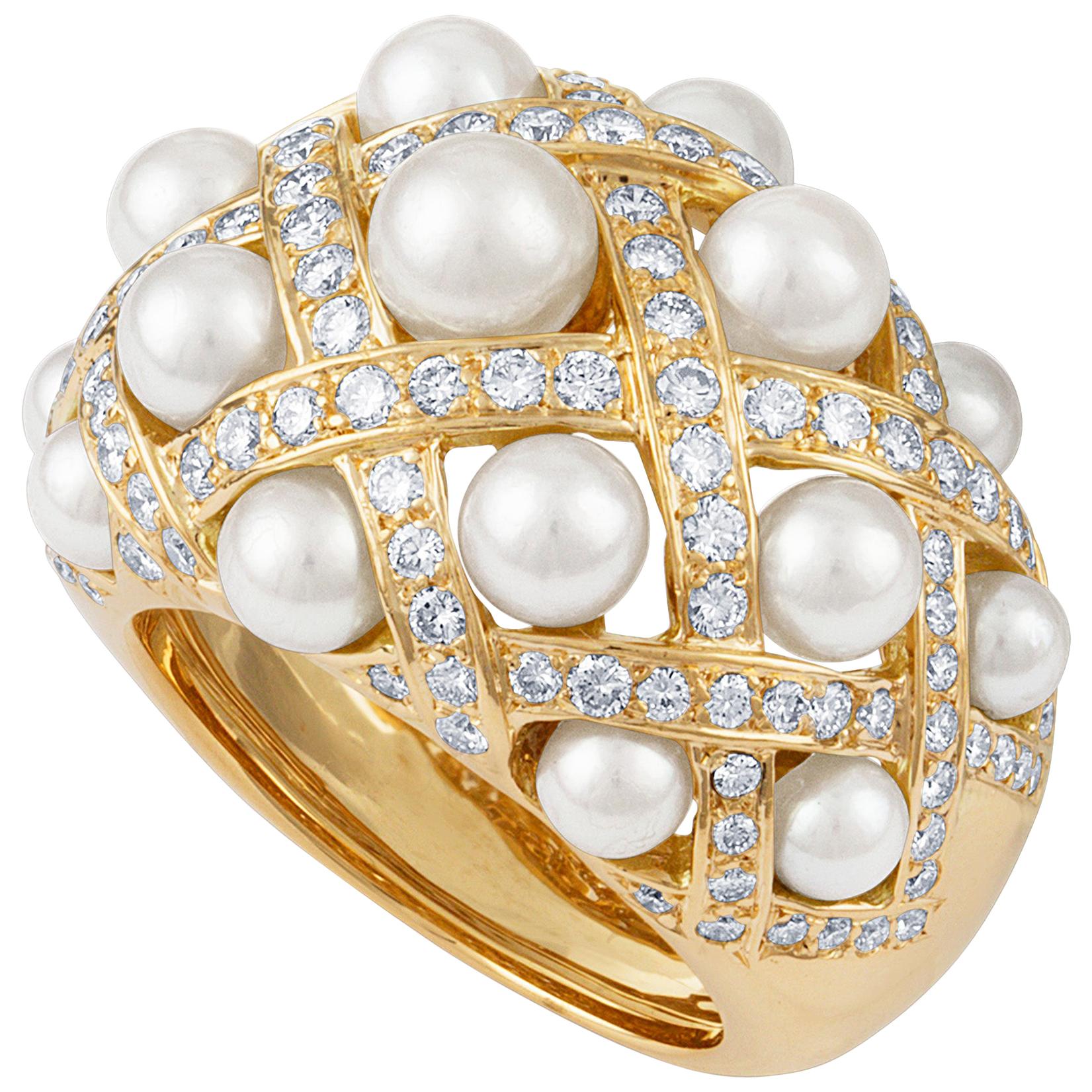 Chanel Perles Matelassé Ring - Large Version