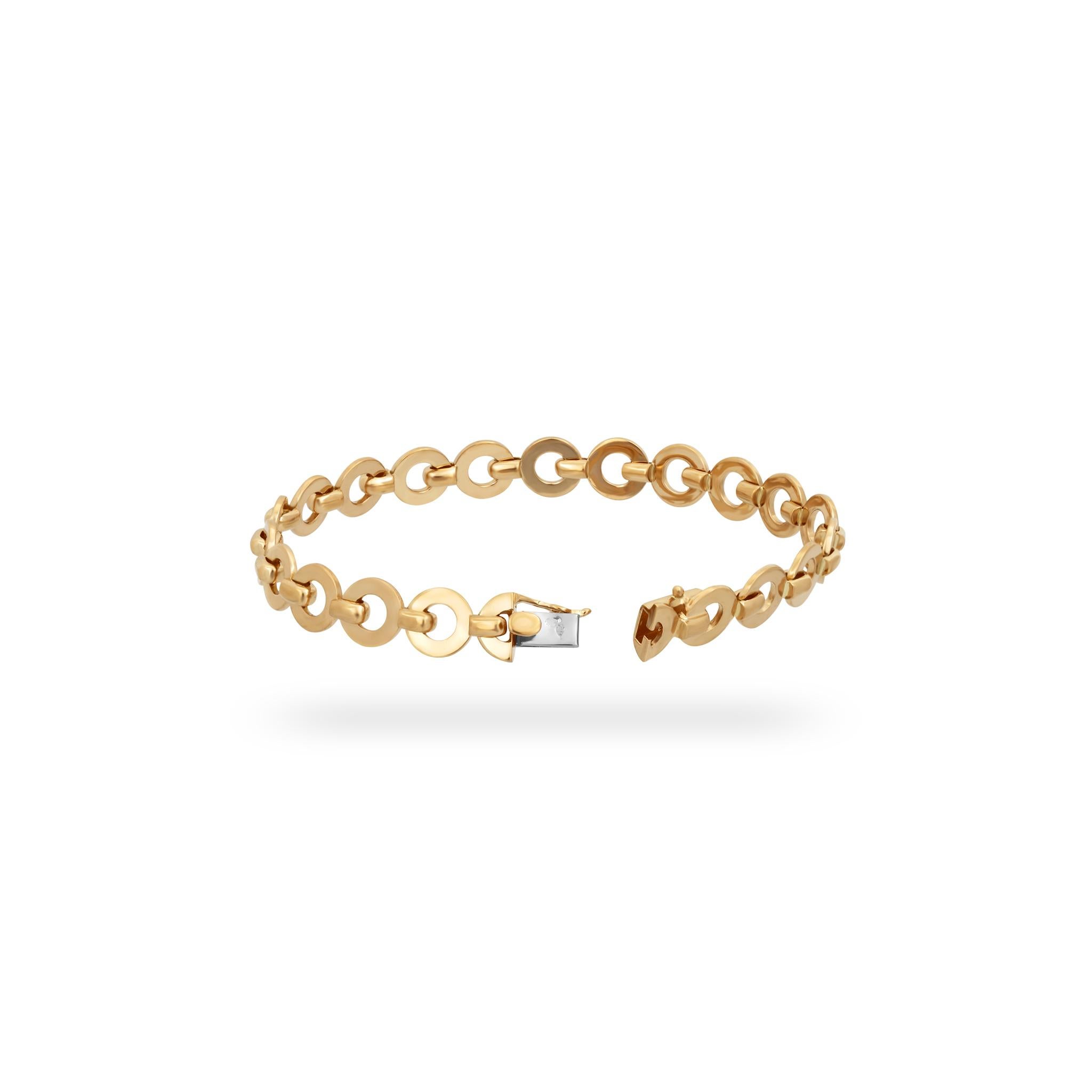 Chanel 18 Karat Yellow Gold Circle Link Bracelet In Excellent Condition In New York, NY