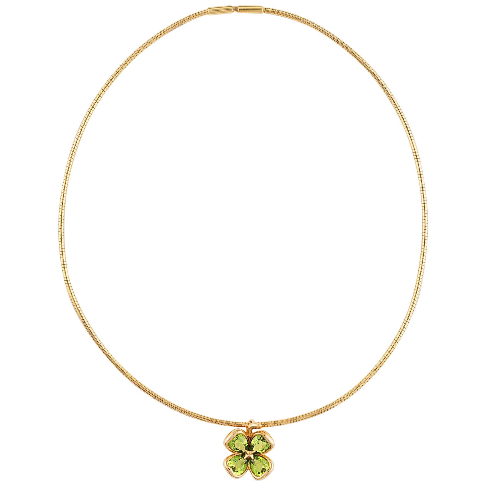 Chanel 18 Karat Yellow Gold Peridot Necklace